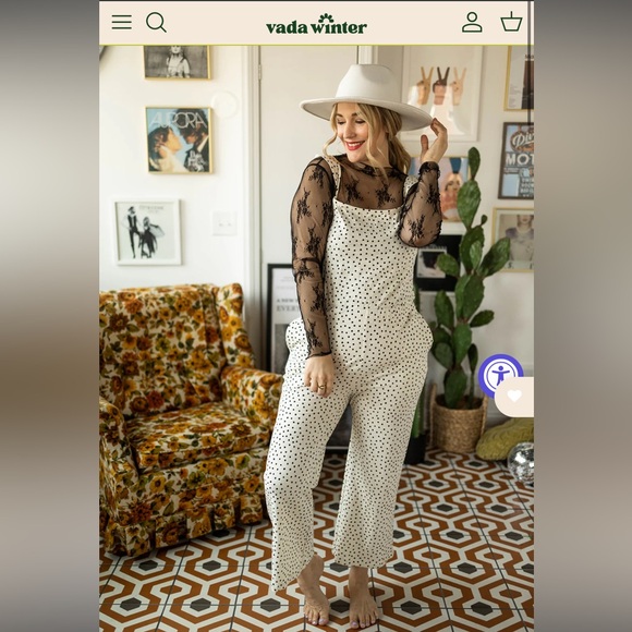 Vada Winter Green Floral Sunflower Jumpsuit, size 3X (20-22) - Picture 6 of 6